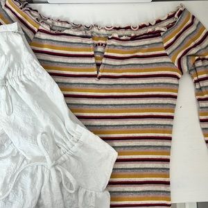 Aeropostale Multicolor Long sleeve Ruffle Top